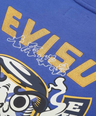 Evisu Daruma Moto Club Motif Print Sweatshirt
