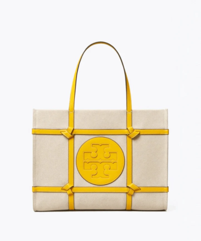 Tory Burch Ella Canvas Quadrant Knot Mini Tote Bag