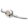 Steffe Sterling Silver & Cubic Zirconia 14k Gold Pave Setting Charm Bracelet