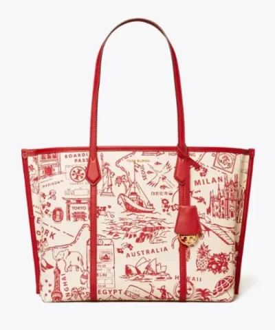 Tory Burch Perry Printed Canvas Triple-Compartment Tote