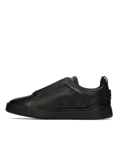 Ermenegildo Zegna Black Triple Stitch Sneakers