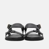 Ermenegildo Zegna Men's Black Calfskin Sandals