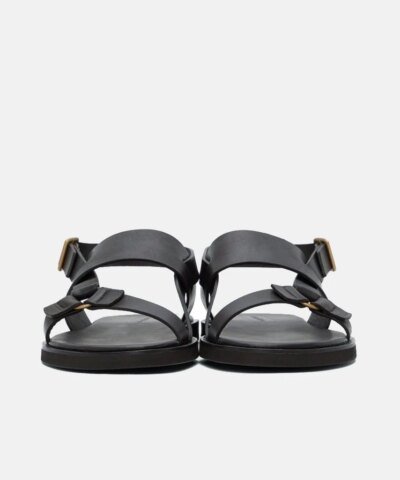 Ermenegildo Zegna Men's Black Calfskin Sandals