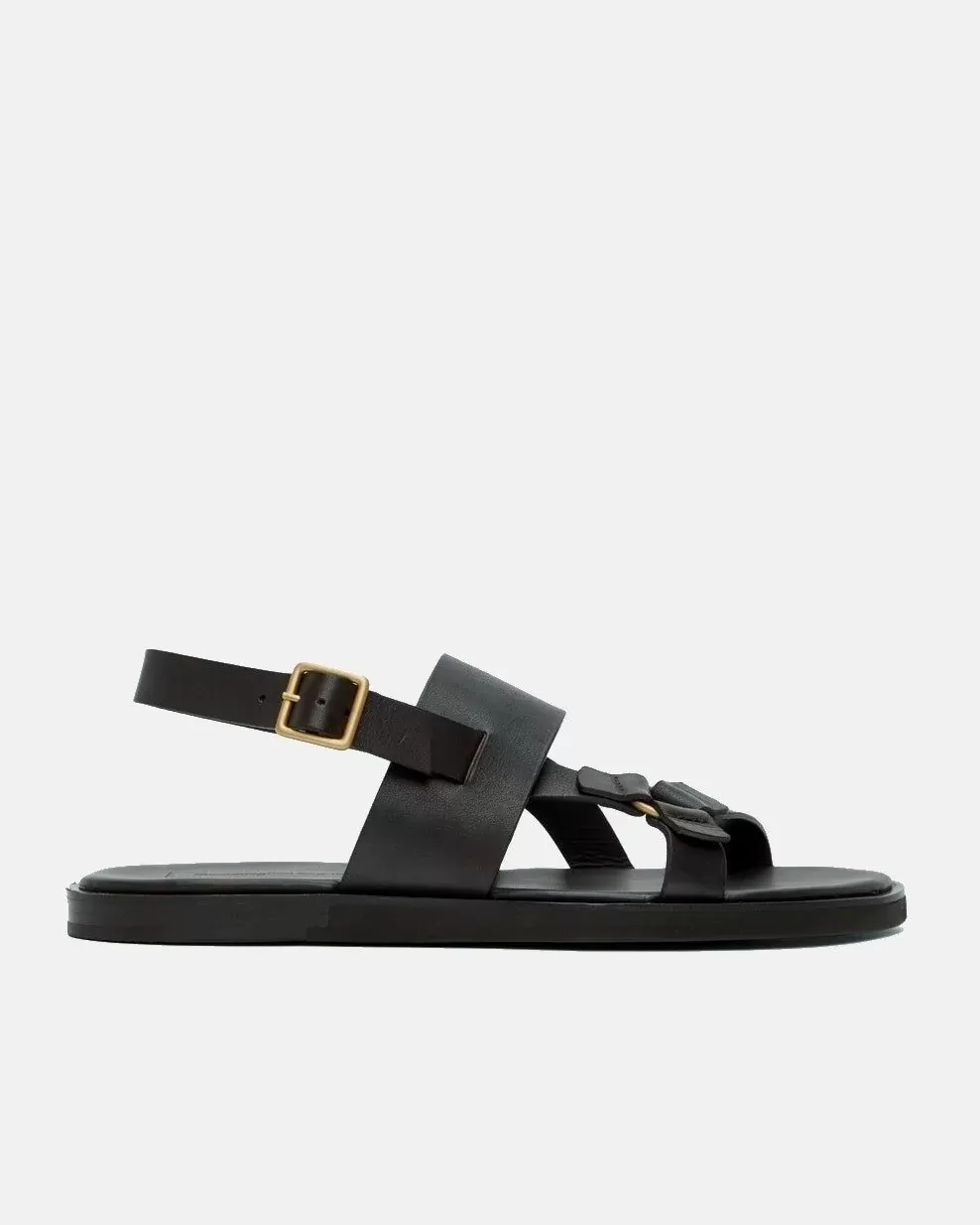 Ermenegildo Zegna Men's Black Calfskin Sandals