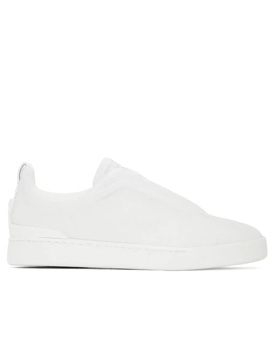 Ermenegildo Zegna White Triple Stitch Sneakers