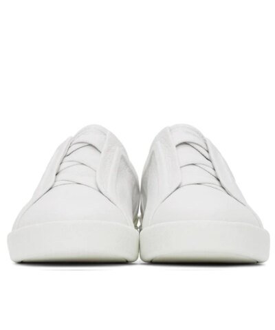 Ermenegildo Zegna White Triple Stitch Sneakers