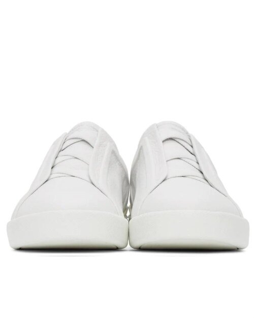 Ermenegildo Zegna White Triple Stitch Sneakers