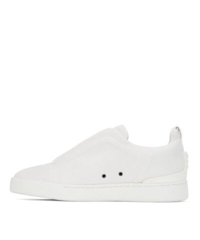 Ermenegildo Zegna White Triple Stitch Sneakers