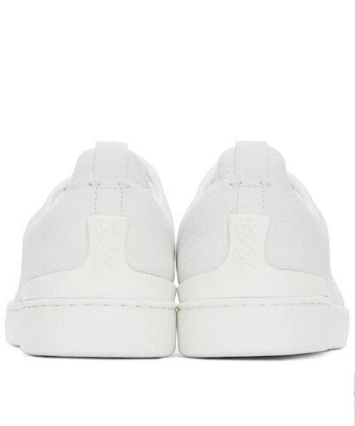 Ermenegildo Zegna White Triple Stitch Sneakers