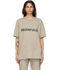 Essentials Boxy T-Shirt Applique Logo Olive/Khaki