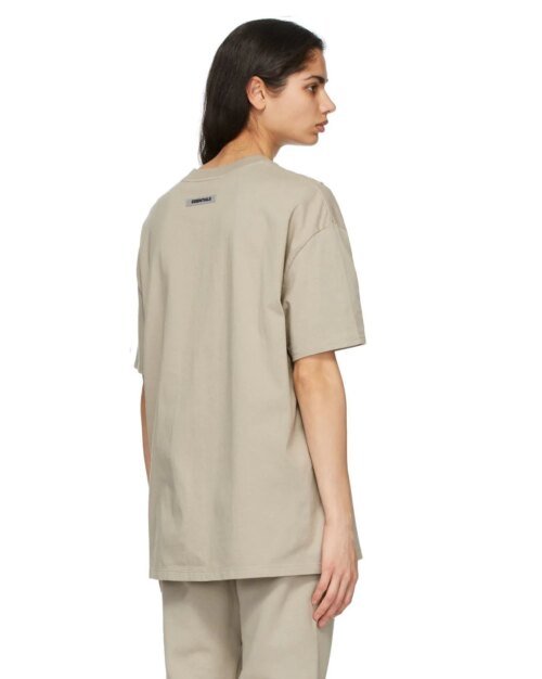 Essentials Boxy T-Shirt Applique Logo Olive/Khaki
