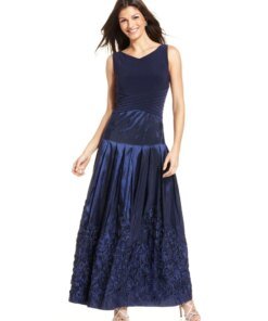 Patra Sleeveless Pleated Soutache Gown-PATRA-Fashionbarn shop