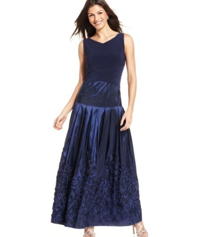 Patra Sleeveless Pleated Soutache Gown-PATRA-Fashionbarn shop