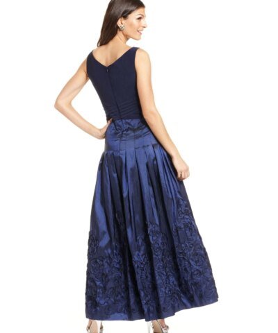 Patra Sleeveless Pleated Soutache Gown-PATRA-Fashionbarn shop