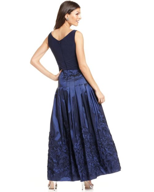 Patra Sleeveless Pleated Soutache Gown-PATRA-Fashionbarn shop