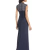 Xscape Sleeveless Metallic Lace Gown-XSCAPE EVENINGS-Fashionbarn shop