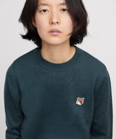 Maison Kitsuné Merinos R-Neck Pullover Fox Head Patch