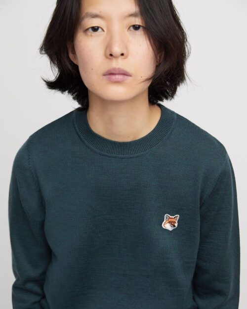 Maison Kitsuné Merinos R-Neck Pullover Fox Head Patch