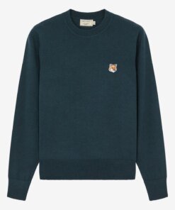 Maison Kitsuné Merinos R-Neck Pullover Fox Head Patch