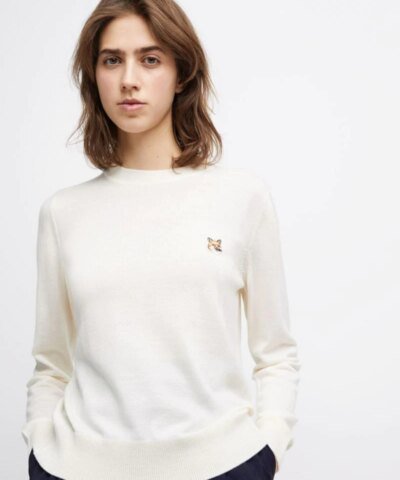 Maison Kitsuné Merinos R-Neck Pullover Fox Head Patch
