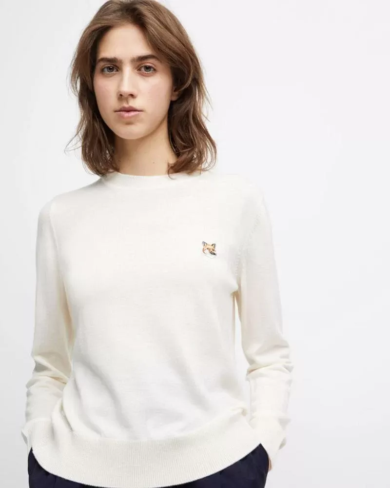 Maison Kitsuné Merinos R-Neck Pullover Fox Head Patch