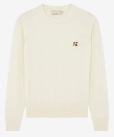 Maison Kitsuné Merinos R-Neck Pullover Fox Head Patch