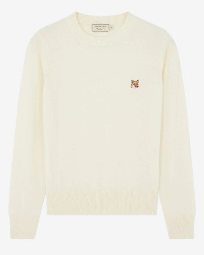 Maison Kitsuné Merinos R-Neck Pullover Fox Head Patch