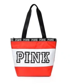 Pink Large Nylon Weekender Tote