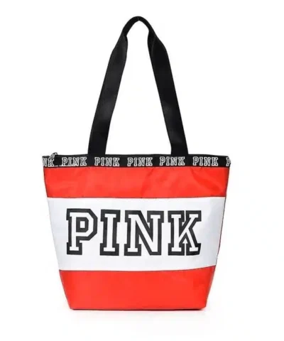 Pink Large Nylon Weekender Tote