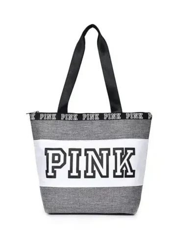 Pink Large Nylon Weekender Tote