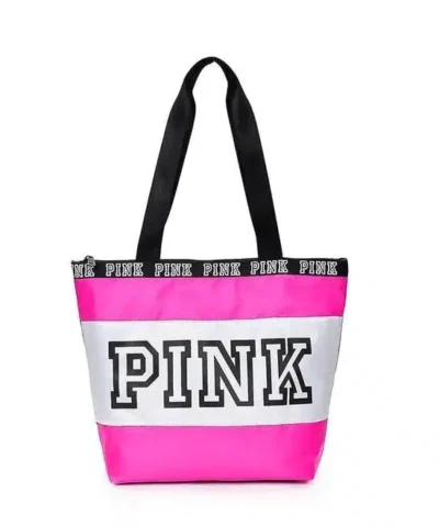 Pink Large Nylon Weekender Tote