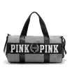 Pink Large Nylon Weekender Duffel Bag