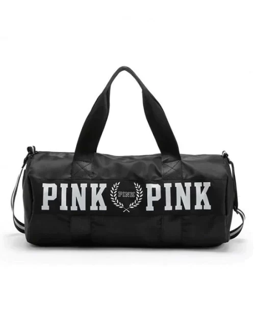 Pink Large Nylon Weekender Duffel Bag