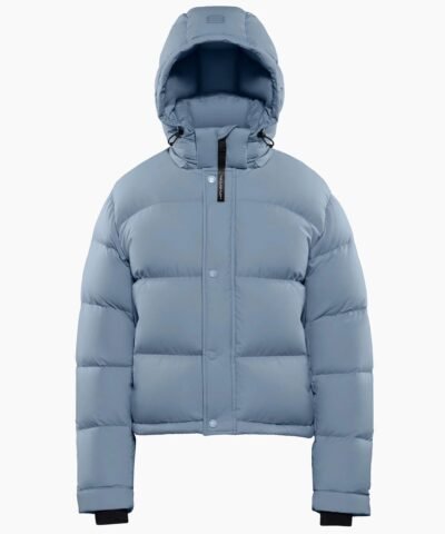 Aritzia The Super Puff™ Blue Shorty Cropped Goose-Down Puffer Jacket