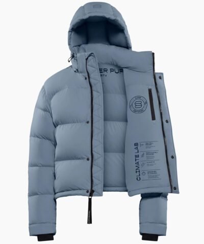 Aritzia The Super Puff™ Blue Shorty Cropped Goose-Down Puffer Jacket