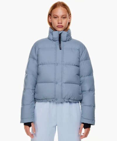 Aritzia The Super Puff™ Blue Shorty Cropped Goose-Down Puffer Jacket