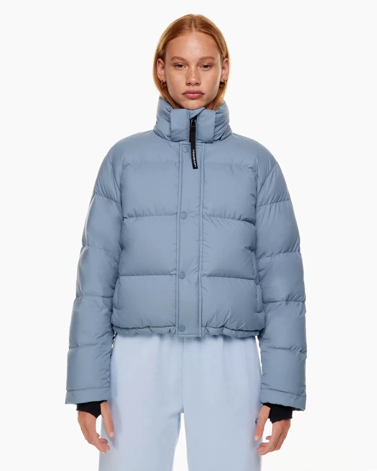 Aritzia The Super Puff™ Blue Shorty Cropped Goose-Down Puffer Jacket
