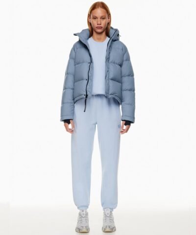 Aritzia The Super Puff™ Blue Shorty Cropped Goose-Down Puffer Jacket