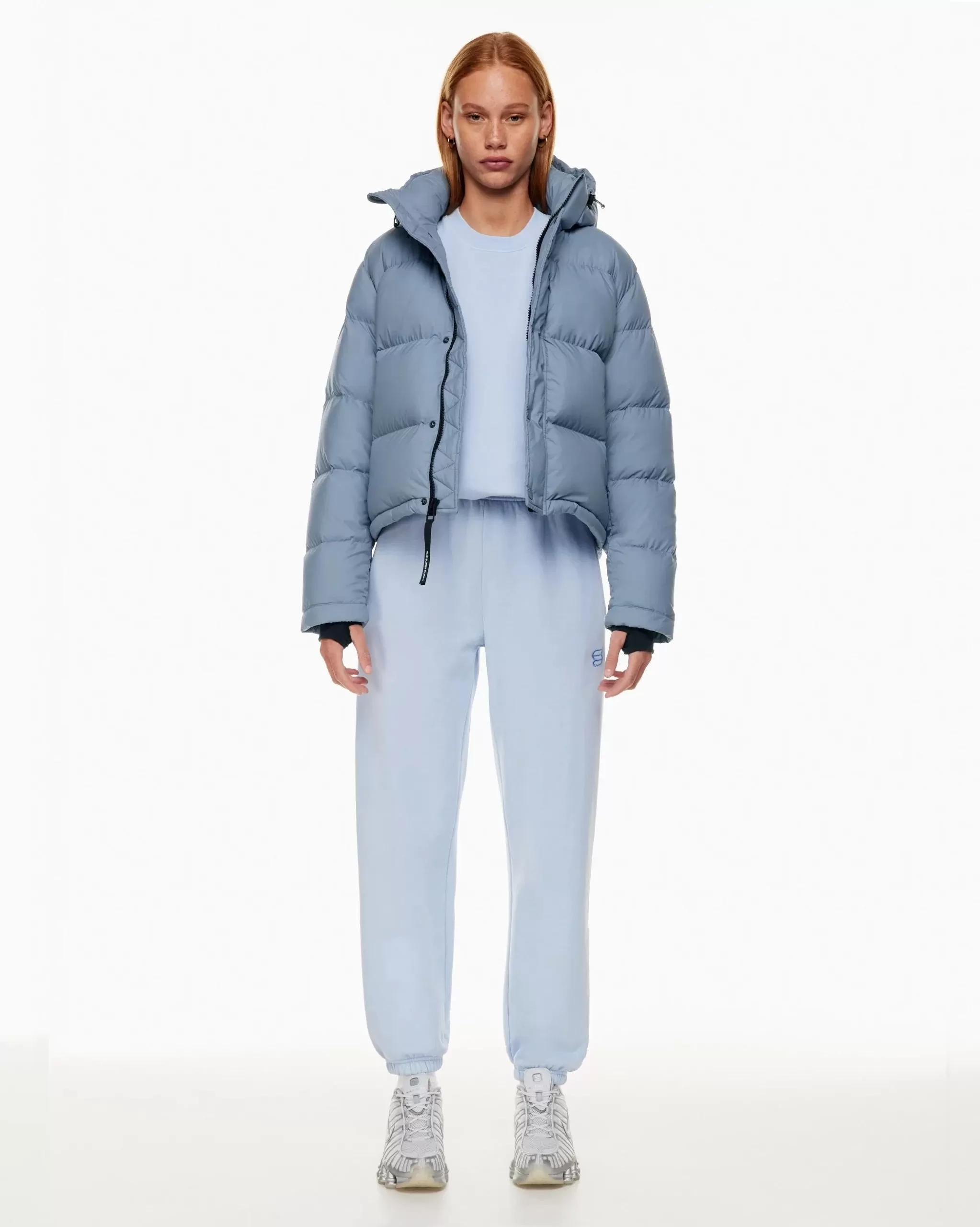 Aritzia The Super Puff™ Blue Shorty Cropped Goose-Down Puffer Jacket