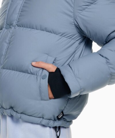 Aritzia The Super Puff™ Blue Shorty Cropped Goose-Down Puffer Jacket