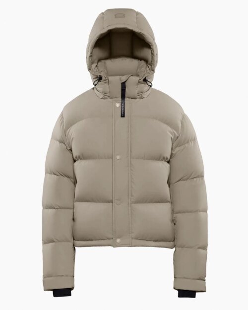 Aritzia The Super Puff™ Taupe Shorty Cropped Goose-Down Puffer Jacket