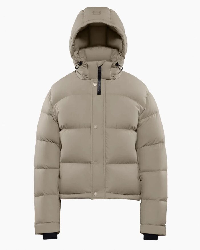 Aritzia The Super Puff™ Taupe Shorty Cropped Goose-Down Puffer Jacket