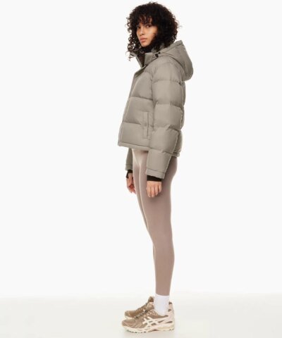 Aritzia The Super Puff™ Taupe Shorty Cropped Goose-Down Puffer Jacket