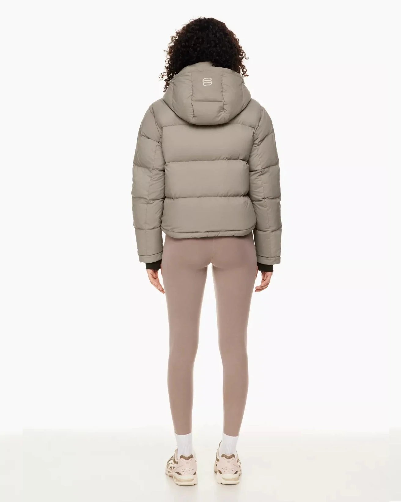 Aritzia The Super Puff™ Taupe Shorty Cropped Goose-Down Puffer Jacket