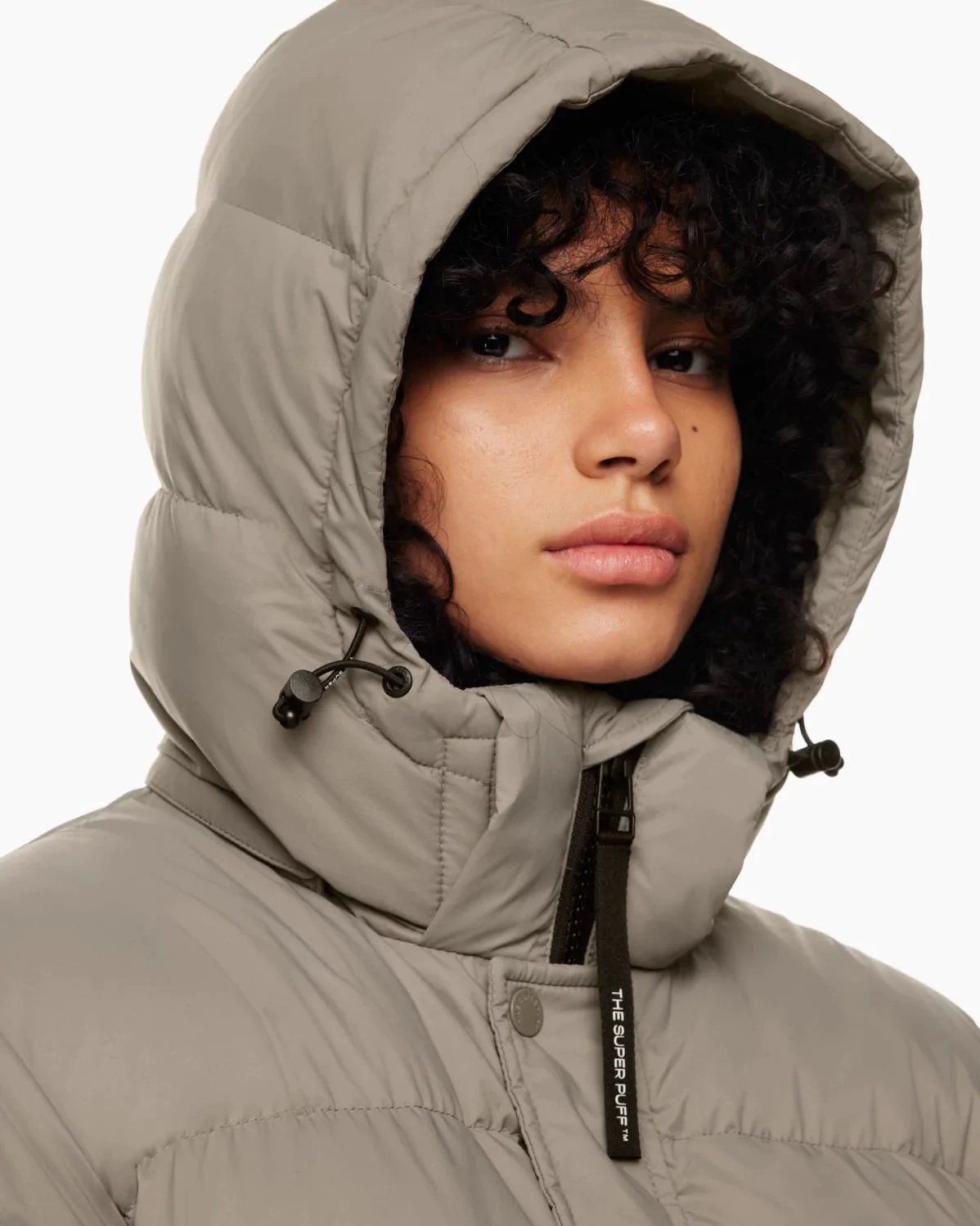 Aritzia The Super Puff™ Taupe Shorty Cropped Goose-Down Puffer Jacket