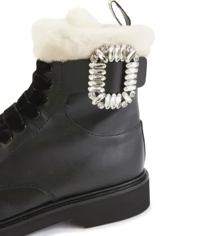 Roger Vivier Viv' Rangers Fur Ankle Boots