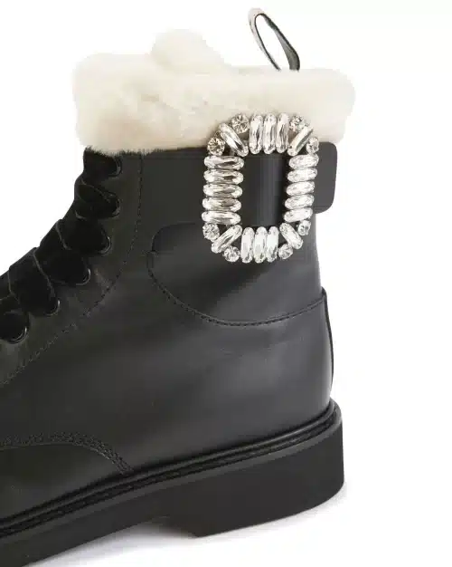 Roger Vivier Viv' Rangers Fur Ankle Boots