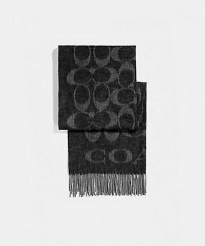 Coach Signature Oversized Muffler. Black / Grey