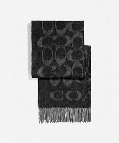 Coach Signature Oversized Muffler. Black / Grey