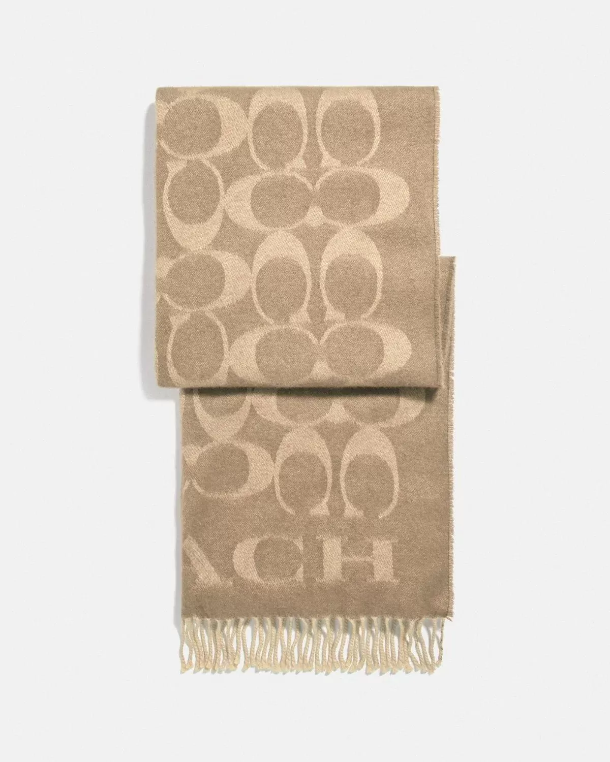 Coach Signature Oversized Muffler. Camel